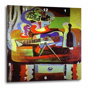 壁掛け時計 インテリア 海外モデル 3dRose Picasso Painting Bowl of Fruit N Guitar - Wall Clock, 1