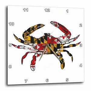 壁掛け時計 インテリア 海外モデル 3dRose DPP_193242_3 Maryland Crab Flag. Wall Clock, 15 by 15-I