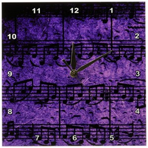 壁掛け時計 インテリア 海外モデル 3dRose Musical Interlude in Purple Wall Clock, 10 by 10-Inch
