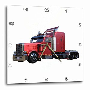 壁掛け時計 インテリア 海外モデル 3dRose Metallic Red Semi Truck in Three Quarter View Wall Cloc