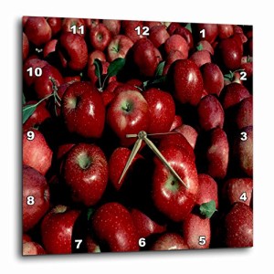 壁掛け時計 インテリア 海外モデル 3dRose Sandy Mertens Food Designs - Red Apples - 10x10 Wall Cl
