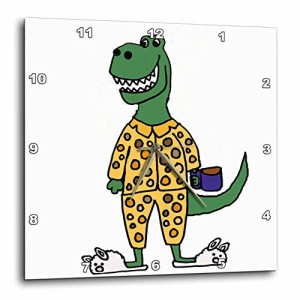 壁掛け時計 インテリア 海外モデル 3dRose All Smiles Art - Animals - Cute Funny Trex Dinosaur in 