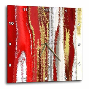 壁掛け時計 インテリア 海外モデル 3D Rose Picture of Modern Painting Red Silver n Gold Melt Wall