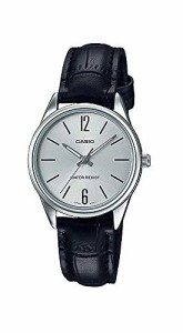 腕時計 カシオ レディース Casio LTP-V005L-7B Women's Standard Analog Black Leather Band Silver Dial 