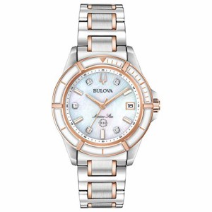 腕時計 ブローバ レディース Bulova Marine Star Quartz Ladies Watch, Stainless Steel Diamond , Two-T