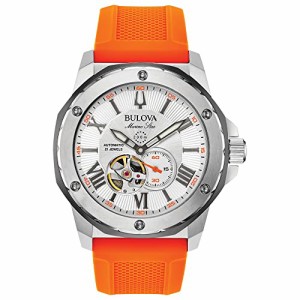 腕時計 ブローバ メンズ Bulova Men's Marine Star 'Series A' Automatic Watch with Orange Silicone Stra