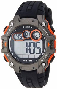 腕時計 タイメックス メンズ Timex Men's TW5M27200 DGTL Big Digit 48mm Black/Gray/Orange Silicone St