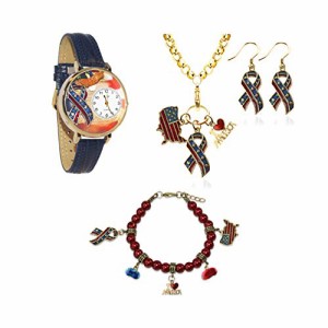 腕時計 気まぐれなかわいい プレゼント Whimisical Gifts American Patriotic Watch & Jewelry Set 