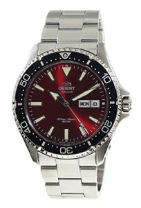 腕時計 オリエント メンズ ORIENT Mens Diving Sports Automatic 200m Watch with Red Dial Steel Bracele