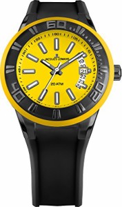 腕時計 ジャックルマン オーストリア Jacques Lemans Men's 1-1784L Miami Sport Analog Black Silic