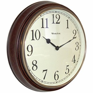 壁掛け時計 インテリア インテリア Westclox Quartz Wall Clock 15.5" Brown Quartz Movement Glass