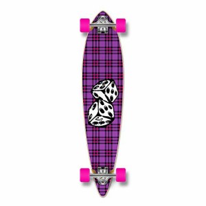 ロングスケートボード スケボー 海外モデル Yocaher Graphic (Dice) Complete Pintail Skateboard