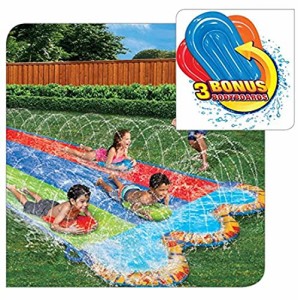 プール ビニールプール ファミリープール Banzai Triple Racer 16 Ft Water Slide-with 3 bodyboar