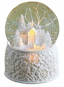 スノーグローブ 雪 置物 Roman 6 Inch Tall Led Church with Sleigh Glitterdome 100MM