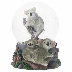 スノーグローブ 雪 置物 Elanze Designs Climbing Koala Family 100MM Sturdy Wind Up Musical Glitter Wat