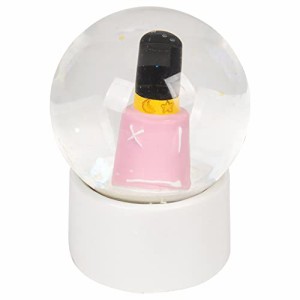 スノーグローブ 雪 置物 Elanze Designs Pink Shop Nail Polly Character Miniature 45MM Sturdy Mini Glit