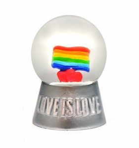 スノーグローブ 雪 置物 LGBT Gay Pride Love Is Love Mini Rainbow Snow Globe 45 mm Pride Month