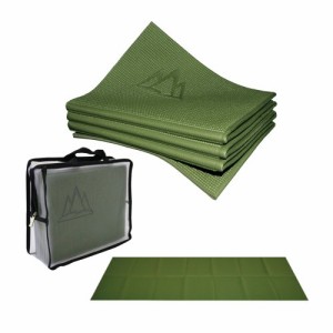 ヨガマット フィットネス Khataland YoFoMat - Best Travel Yoga Mat - Green, Extra Long 72", 1/6" Thic