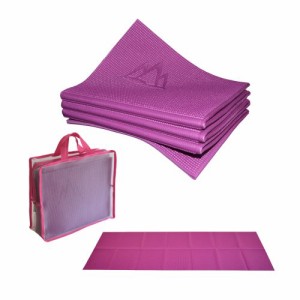 ヨガマット フィットネス Khataland YoFoMat - Best Travel Yoga Mat - Magenta, Extra Long 72", 1/6" Th