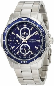 腕時計 アーミトロン メンズ Armitron Men's 204677BLSV Stainless Steel Bracelet Watch