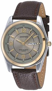 腕時計 アーミトロン メンズ Armitron Men's 20/1925GYBN Round Two-Tone Brown Leather Strap Watch