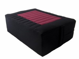 ヨガ フィットネス Tibetan Seat Meditation Cushion - Black-Burgundy