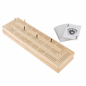 ボードゲーム 英語 アメリカ Hey! Play! Wood Cribbage Board Game Set- Complete Set With Playing Card