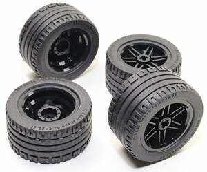 レゴ テクニックシリーズ Technic 8pc Black Wheel and Tire Set (Mindstorms nxt ev3 tyre) 56145 44309