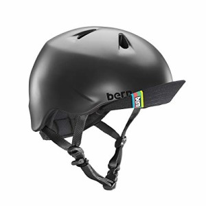 ヘルメット スケボー スケートボード Bern Nino Cycling Helmet for Boys, Matte Black w/Flip Visor