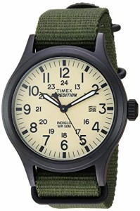 腕時計 タイメックス メンズ Timex Men's Expedition Scout 40mm Watch ? Black Case Cream Dial with 
