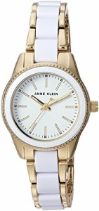 腕時計 アンクライン レディース Anne Klein Women's AK/3212WTGB Gold-Tone and White Resin Bracelet