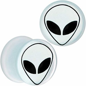 ボディキャンディー ボディピアス アメリカ Body Candy Unisex 5/8" 2Pc White Matte Glass UFO A