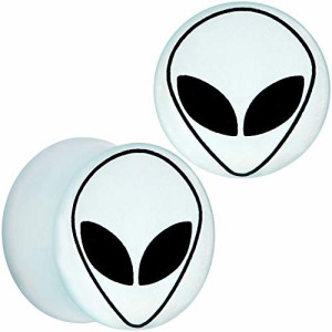 ボディキャンディー ボディピアス アメリカ Body Candy Unisex 7/8" 2Pc White Matte Glass UFO A