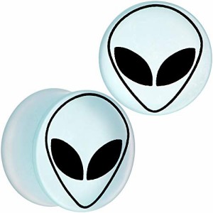 ボディキャンディー ボディピアス アメリカ Body Candy Unisex 2Pc White Matte Glass UFO Alien 