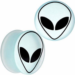 ボディキャンディー ボディピアス アメリカ Body Candy Unisex 2Pc White Matte Glass UFO Alien 