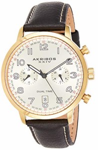 腕時計 アクリボスXXIV メンズ Akribos XXIV Men’s Leather Watch ? Multifunction Dual Time Chronog