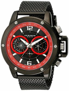 腕時計 アクリボスXXIV メンズ Akribos XXIV Men's 'Conqueror' Multifunction Watch - Black and Red Dia