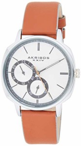 腕時計 アクリボスXXIV メンズ Akribos XXIV Men’s Watch ? Tan Genuine Leather Band, Sand Blasted 