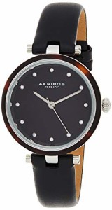 腕時計 アクリボスXXIV レディース Akribos Swarovski Crystal Markers Watch, Tortoise Shell Bezel, S