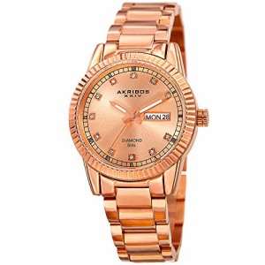 腕時計 アクリボスXXIV レディース Akribos XXIV Sparkling Crystals Women's Watch - Grooved Sparklin