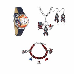 腕時計 気まぐれなかわいい プレゼント Whimisical Gifts American Patriotic Watch & Jewelry Set 