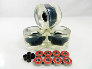 ベアリング スケボー スケートボード 70mm Longboard Skateboard Wheels + ABEC 7 Bearings Spacers 