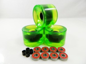 ベアリング スケボー スケートボード 70mm Longboard Skateboard Wheels + ABEC 7 Bearings Spacers 