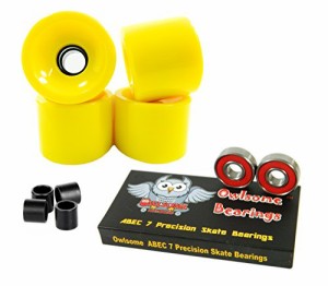 ベアリング スケボー スケートボード Owlsome ABEC 7 Precision Bearings + 65mm Longboard Skateboa