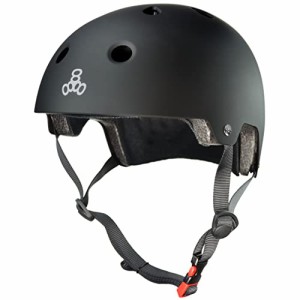 ヘルメット スケボー スケートボード Triple Eight Dual Certified Bike and Skateboard Helmet, Bla