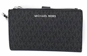 マイケルコース アメリカ 直輸入 Michael Kors Women's Jet Set Travel Double Zip Wristlet, Black/Si