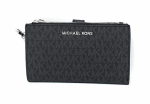 マイケルコース アメリカ 直輸入 Michael Kors Jet Set Double Zip Wristlet Black PVC