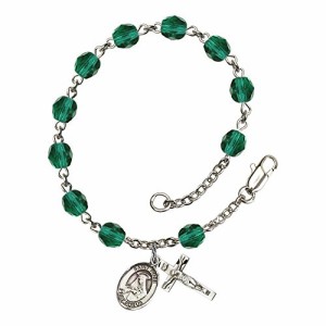 Bonyak Jewelry ブレスレット ジュエリー St. Rose of Lima Silver Plate Rosary Bracelet 6mm December B