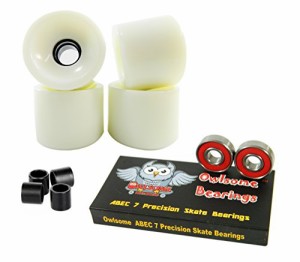 ベアリング スケボー スケートボード Owlsome ABEC 7 Precision Bearings + 70mm Longboard Skateboa