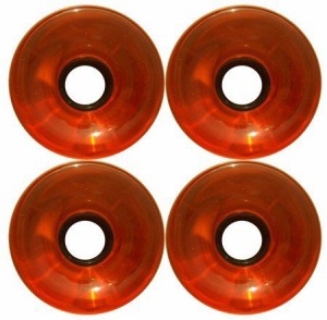 ウィール タイヤ スケボー Big Foot 70mm Longboard Wheels (Set of 4) Trans Orange